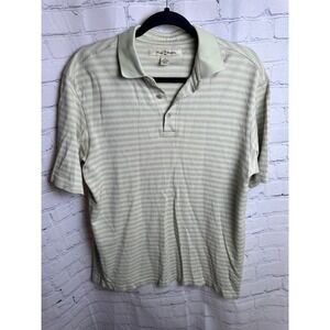 Tommy Bahama Polo Shirt Silk‎ Blend Striped Golf Casual Short Sleeve M
